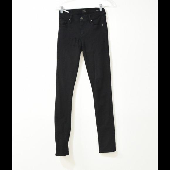 Citizens of Humanity Women Black Denim Skinny Jeans MidRise Stretch 5-Pockets 27 - Picture 1 of 5